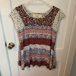 Soft Flowy Patterned Tee Shirt